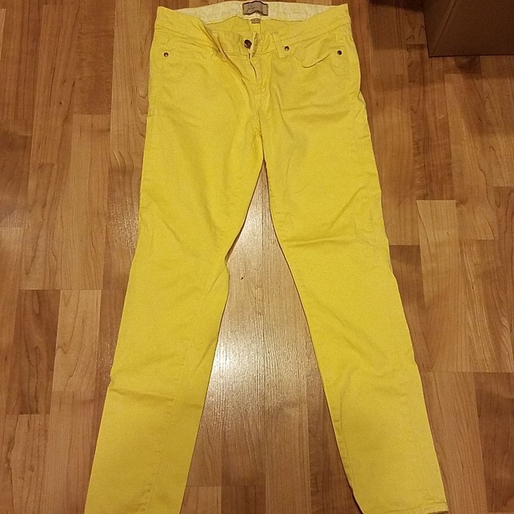 PAIGE DENIUM JEANS PEG SKINNY YELLOW 27 - Picture 1 of 10